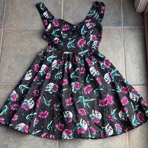Hot Topic sugar skull tattoo pin up dress. Size XS